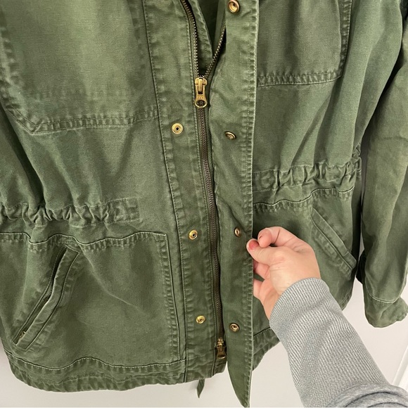 J. Crew Army Green Full Zip and Snap Closure Utility Jacket with Pockets Size M - Picture 7 of 14
